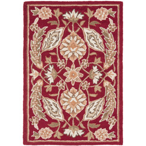 Winston Porter Taran Hand-Hooked Red Area Rug & Reviews | Wayfair